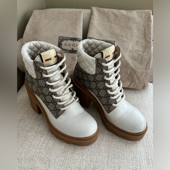 Gucci GG Platform High Block Heel Ankle Boots - Picture 2 of 11